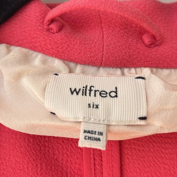 Aritzia Wilfred Lightweight Coral Pink Bright Blazer Size 6 Open Front Business - Picture 4 of 11